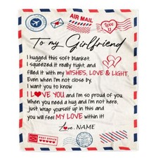 Custom Design To My Girlfriend Air Mail Letter Birthday Valentine's Day Blanket