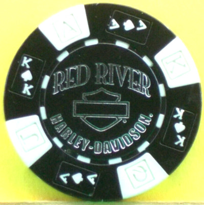 Red River HARLEY DAVIDSON * Wichita Falls Texas *** Poker Chip (B/W)