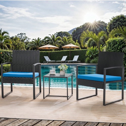 3 Pieces Patio Bistro Set, Wicker Outdoor Patio Furniture Set-Lightning Deals - Picture 31 of 46