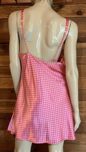 KATHRYN PINK POLKA DOT SATIN SIZE LARGE BABYDOLL NIGHTGOWN #12900 - Picture 7 of 7
