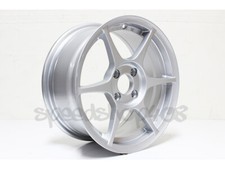 Tfs401 356 Wheels 15x7 35 4x100 For Civic Miata Eg Dc Xb Xa Silver Alloy