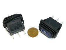 2 Waterproof Rocker Switch Blue SPDT ON OFF ON Actuator KCD3 20A/125VAC 3pin E37