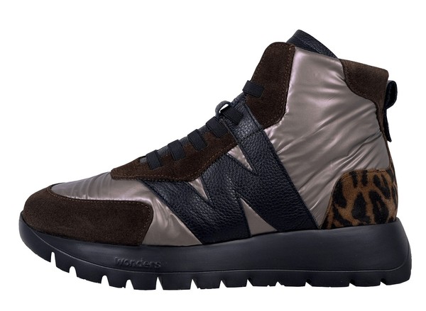 Wonders England: Botines con Plataforma para Mujer Piel Marrón A-2471