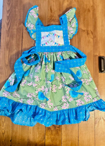 Eleanor Rose Bluebirds of Happiness Pinafore Dress Girls 5/6 EUC | eBay