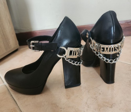 Moschino Love Shoes Black Leather Shoes Pumps Shoes Leather Pumps Pumps Pumps