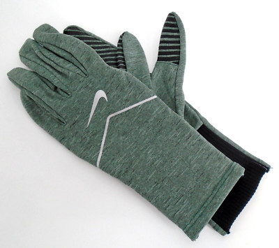 Nike Sphere Gloves Women's Medium Running Heather Green/Black/Silver