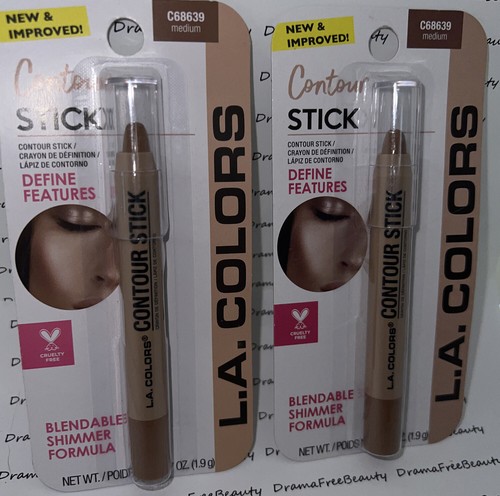 2 X L.A. Colors Contour Stick C68639 ~ MEDIUM ~ Duo Lot Set, Brand New & Sealed - Picture 3 of 6