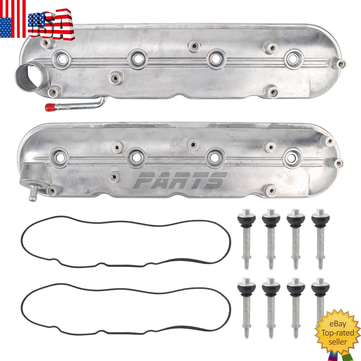 MAKEMOTORGREAT Valve Cover Set W/ Gaskets – LH/RH For Chevy Silverado GMC 1999-2008