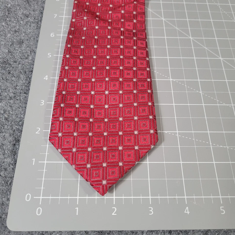 Donald J. Trump 真丝领带红色格子金条长 60 英寸领带 — 第 3/4 张图片