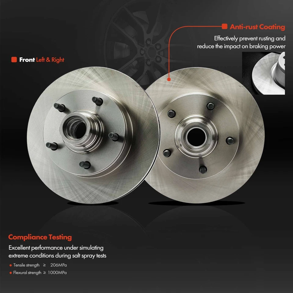 6x Front Disc Brake Rotor & Ceramic Brake Pad for Ford E150 Econoline Club Wagon - Image 4 of 4