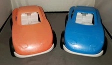 American Plastic Toys Red & Blue Compact Cars Automobile Walled Lake Michigan 