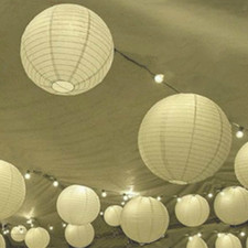 24x white paper lanterns wedding anniversary birthday party venue hanging decor