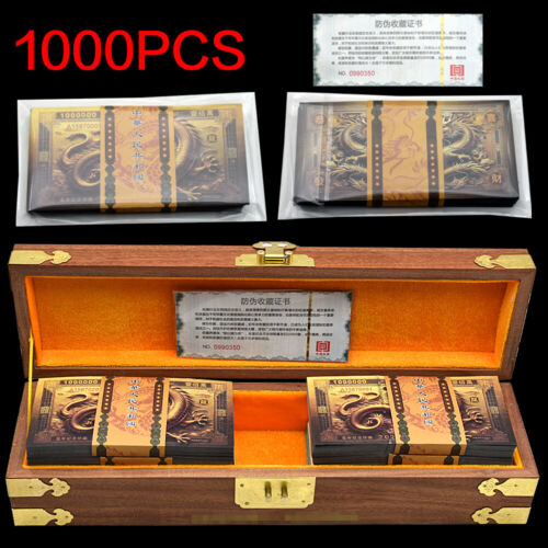 1000PCS/Box Chinese Dragon One Million Uncurrency Paper Banknotes & Fluorescence - Foto 1 di 18