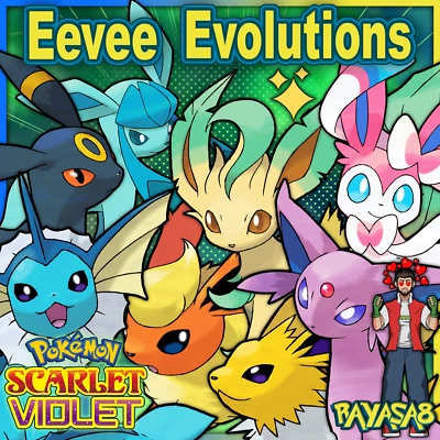 Eevee Evolutions 6iv 🌟Shiny🌟 Non Shiny Best Stats Pokemon Scarlet and Violet