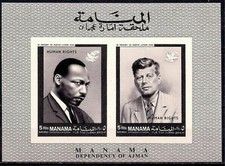 Manama 1968 Human Rights President Kennedy Martin Luther King People Imperf MNH