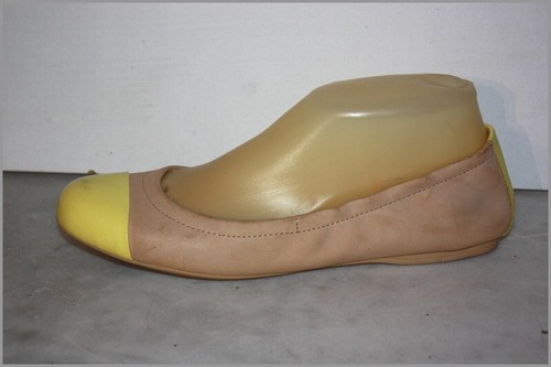 GEOX Respira Ballerines Cuir Beige et Cuir Vernis Jaune T 37 BE - Foto 4 di 7