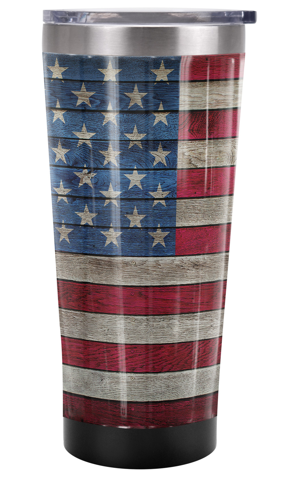 Generic Wooden American Flag Tumbler 20oz Vacuum Insulated Leak Resistant