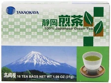 Takaokaya SENCHA Japanese Sen-Cha Green Tea 16 Tea Bags, Made in Shizuoka Japan