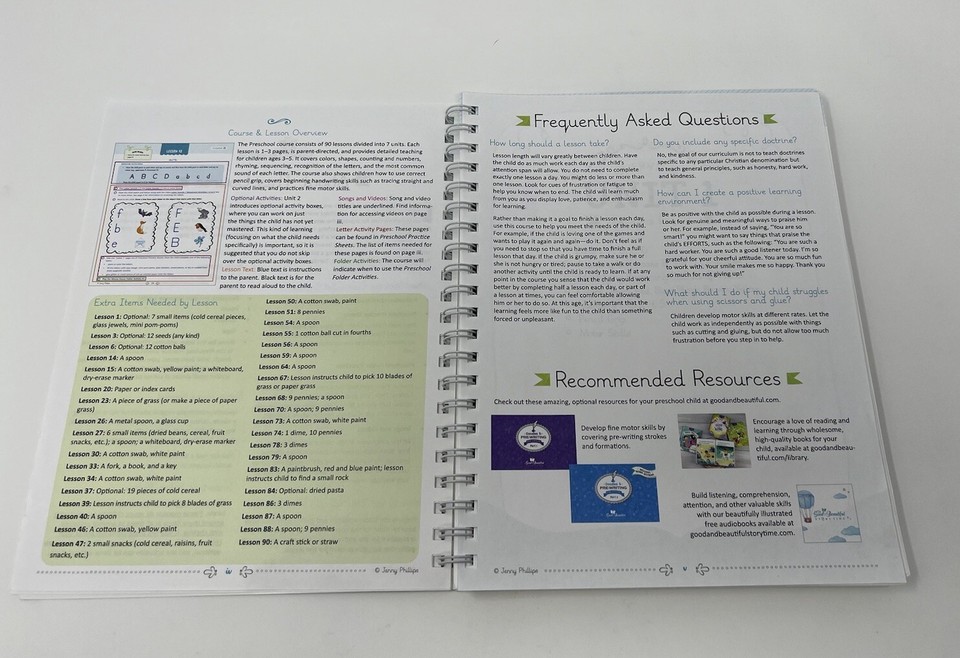 The Good And The Beautiful Curriculum Preschool Course Book & Practice