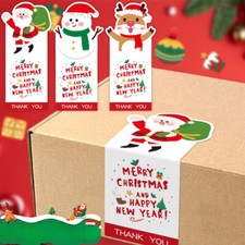 150pcs Merry Christmas Gift Box Seal Stickers Elk Snowman Cute Xmas Decals Decor