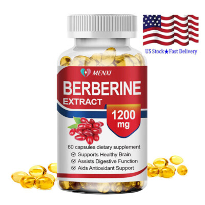 60 Capsules Blood Sugar Support Supplement Berberine & Cinnamon 20 Herbs Complex