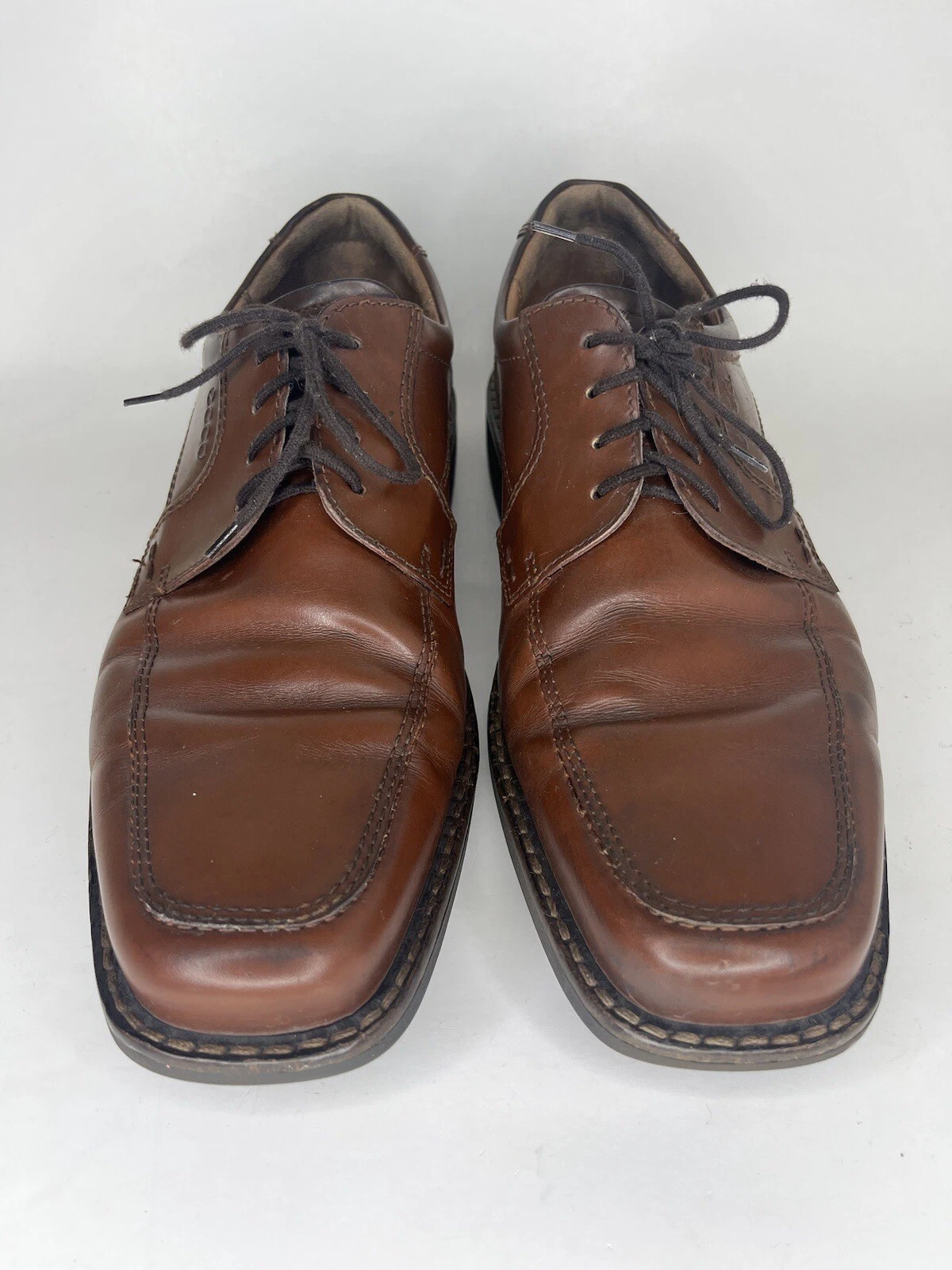 Scarpe Ecco Oxford stringate uomo taglia 46 US 12 pelle marrone comode eleganti casual