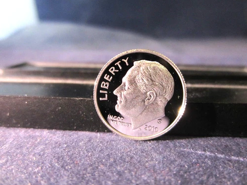 2010-S SILVER DEEP CAMEO MIRROR PROOF ROOSEVELT DIME  UPPER GRADE RANGE