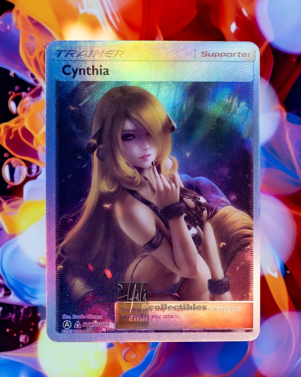 Cynthia Pokemon Trainer - Holo Flash Gold Foil Collectible