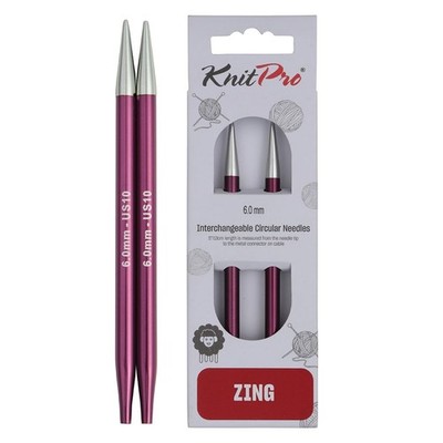 KnitPro Zing US 10 6mm 4in Interchangeable Needles