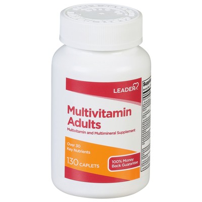 Leader Multivitamins and Multimineral Supplement Caplets For Adults 130 Count