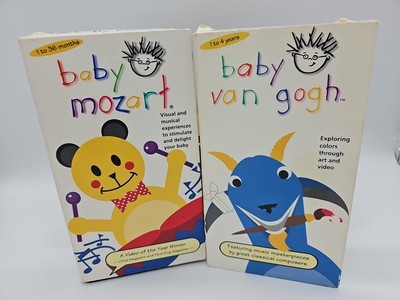 2 Baby Einstein Baby Van Gogh & Mozart VHS Tape 2000 Educational Colors Art Kids