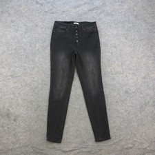 Maurices Women's Jeans Black Wash M REG High Rise Button Fly Skinny Stretch