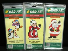 Vintage Christmas 1998 Do It Yourself Yard Art Santa Mrs, Penguin Pattern