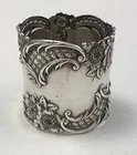 Reed & Barton Sterling Napkin Ring FLORAL CHASED No Monogram