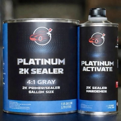 Platinum 2K Urethane Primer Sealer 4:1 Gray Gallon Kit w/ Hardener Auto Paint