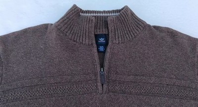 Dockers 1/4 Zip Mock Turtleneck Men's XL Khaki Long-Sleeve Pullover Sweater