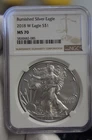 2018 W Burnished US Silver Eagle $1 NGC MS70