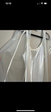 Val Mode Lingerie Ivory Vintage Peignoir 2-Piece Set Nightgown/robe. Size Medium