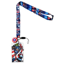 Captain America Lanyard Marvel Avengers Dangle Breakaway Feature ID Holder NWT