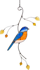 Handmade Bluebird Stained Glass Suncatcher - Unique Indoor/Outdoor Decor