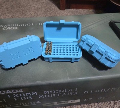 .22 Lr Ammo Box Storage Case 50 Round Capacity 3 Pack Made In USA Quick Ship 