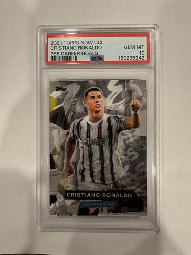 2021 Topps Now UCL Cristiano Ronaldo 768 Career Goals PSA 10 Gem M