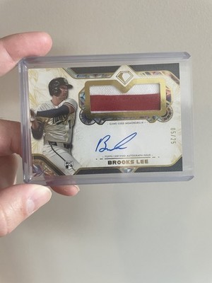 Brooks Lee Rookie Jumbo Patch Auto /25 - 2025 Topps Diamond Icons #AJP-BL Twins