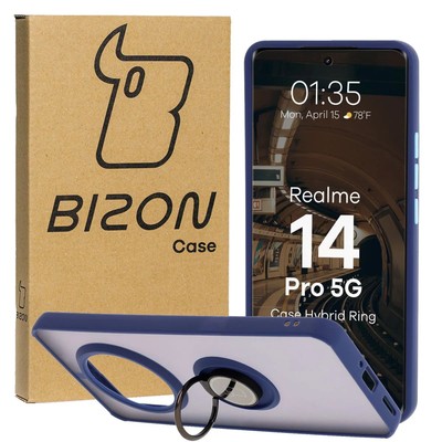 Handyhülle mit Fingergriff für Realme 14 Pro 5G Bizon Case Cover Getönt/Blau