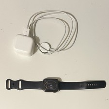 Apple Watch Series 5 44mm Black Aluminium Case (Black Silicone Band)