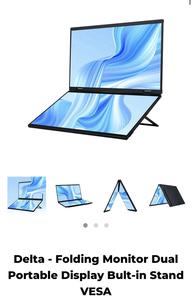 UPERFECT Dual UStation 15.6" Folding Monitor Dual Portable Display W Stand - Image 2 of 4