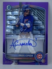 2025 Bowman Chrome Angel Cepeda Purple Refractor On-card Auto RC /250 Cubs