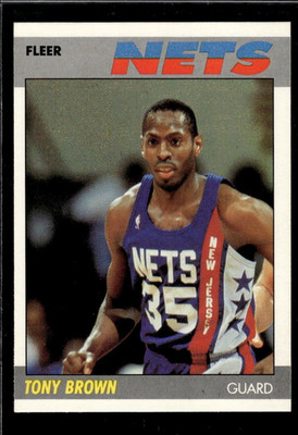 1987-88 Fleer Basketball Tony Brown #14 New Jersey Nets