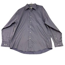 Pronto Uomo Purple Dress Shirt Long Sleeve Large 16 1/2 34/35 Mens Non Iron