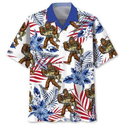 Let'S Go Fishing Bigfoot Hawaiian Shirt